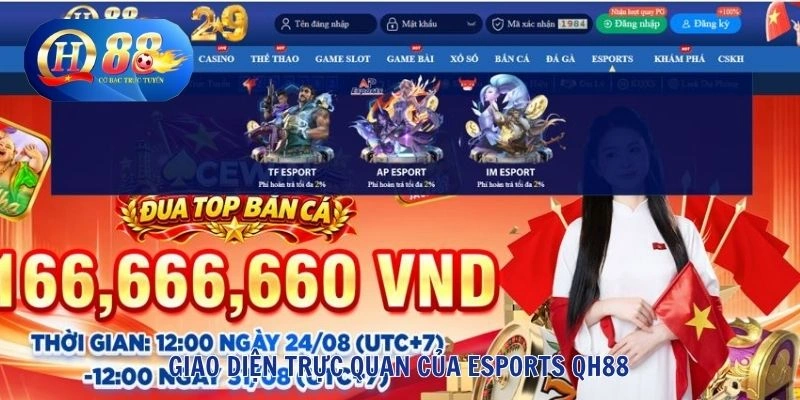 Esports QH88 1 Giao diện trực quan của Esports QH88