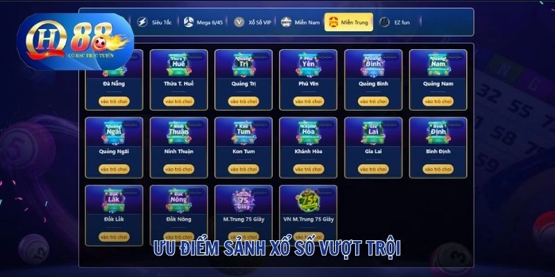 Xổ Số QH88 3 Ưu điểm sảnh xổ số vượt trội